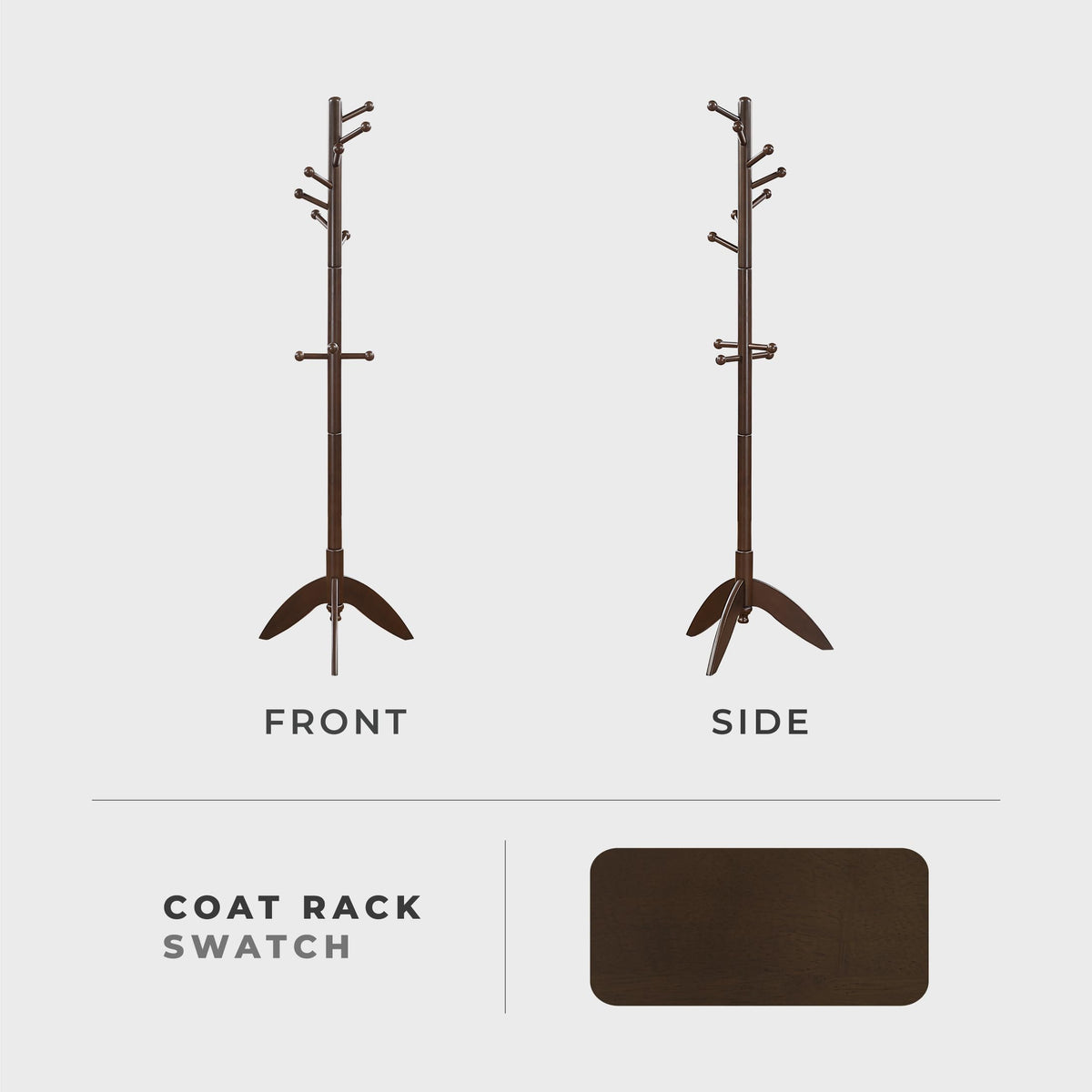 Lexicon Sturdy Solid Wood Coat Rack Stand with 11 Hanging Hooks for Hats,Scarves, Handbags, 7-Tier