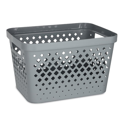 Glad Plastic Storage Basket Set, Value Pack of 6 | Open Storage Bins for Shelves, Bathroom, Pantry