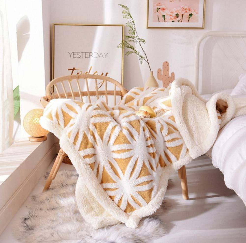UKELER Yellow Sherpa Fleece Blanket Ultra Plush Lightweight Throw Blankets Cozy Soft Luxury Blanket