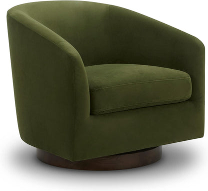 CHITA Swivel Accent Chair, FSC Certified Upholstered Velvet Barrel Chair for Living Room, Fully