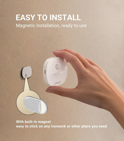 Lyridz Rechargeable Night Light, Motion Sensor Battery Nightlight, Mini Stick-on LED Closet Light