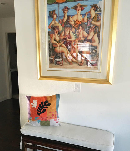 Matisse Coral Pillow Cover | Orange Modern Pillows | Modern Chair Cushion| Farmhouse Pillows |