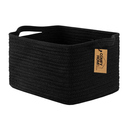 COMFY-HOMI Storage Basket for Shelves, Woven Baskets for Storage, Cotton Rope Basket,Toy Storage