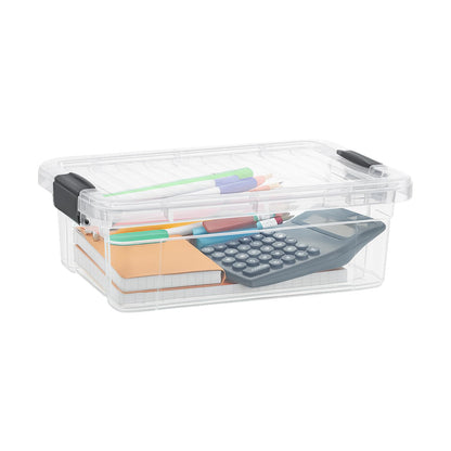 Superio 2.3 Qt Clear Plastic Storage Bin with Lid, Non-Toxic, BPA Free, Odor Free, Organizer