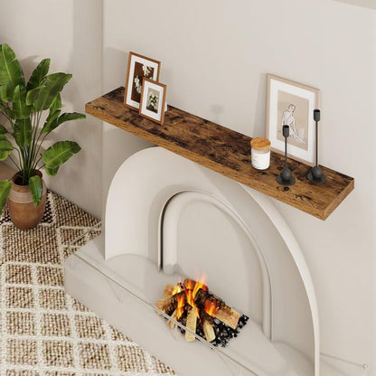 48 inch Floating Shelves for Wall Large Wall Mounted Shelves with Invisible Brackets, Brown Long