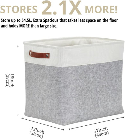 DECOMOMO Storage Baskets | Large Storage Bins 54.5L Fabric Baskets for Organizing Laundry Nursery