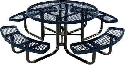 Coated Outdoor Furniture Heavy-Duty Portable Outdoor Kids Table with Umbrella Hole, Expanded Metal