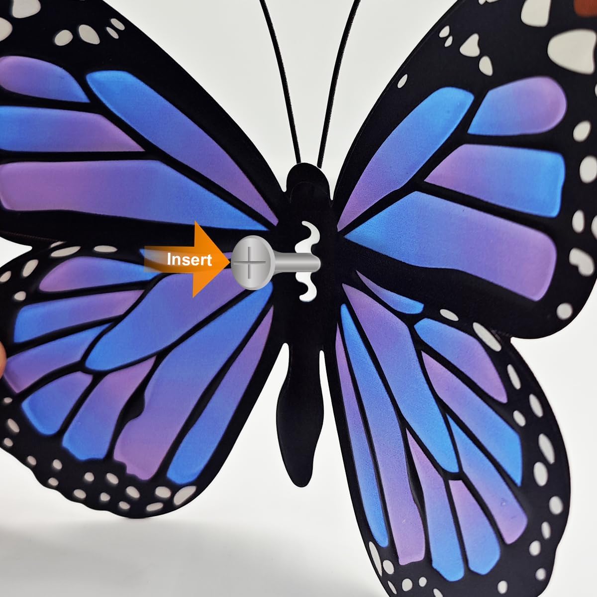Metal Butterfly Outdoor Decor - 4 Pack 9.8in Butterflies Wall Sculpture Hanging Decor for Outside