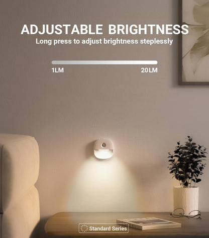 Lyridz Rechargeable Night Light, Motion Sensor Battery Nightlights, Mini Stick-on LED Closet Light