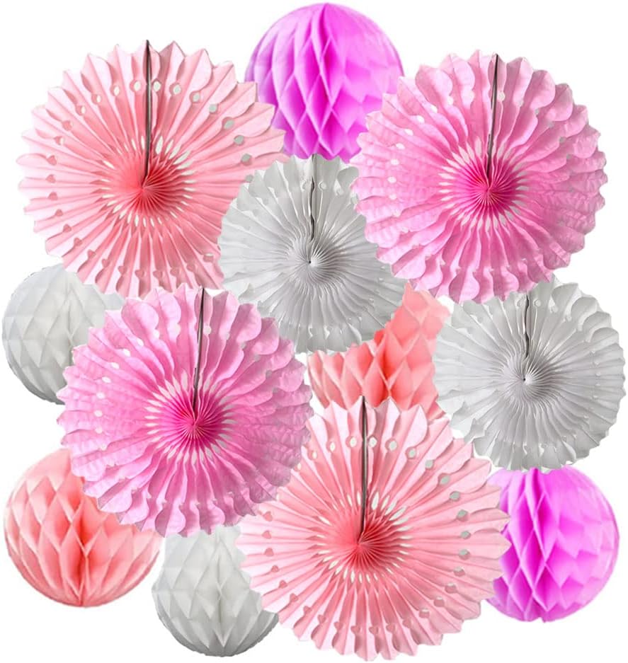 12pcs 6'' 8'' Honeycomb Balls Tissue Paper Fans Party Honeycomb Ball Fans Decorations Tissue Pom
