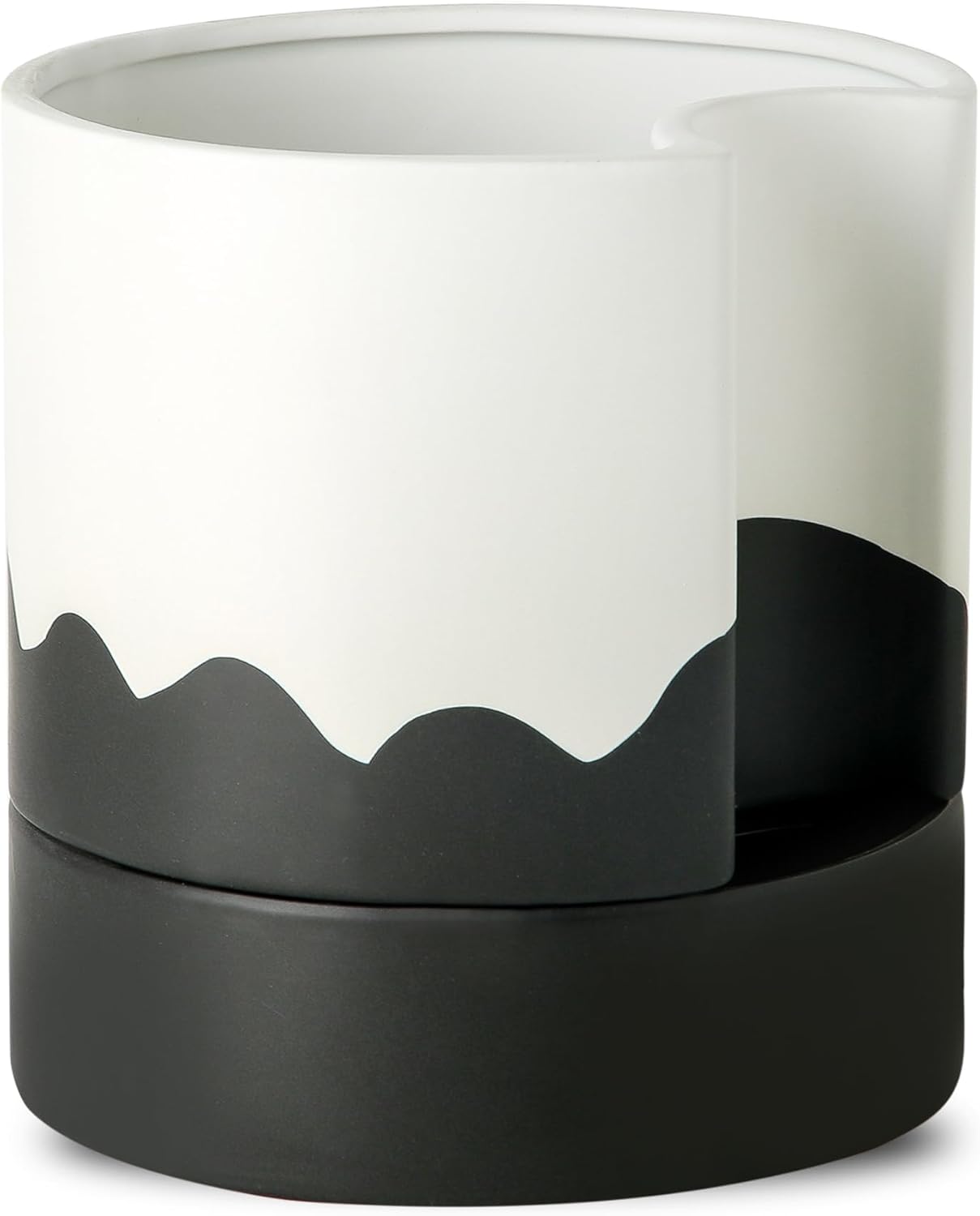 Nihow Self Watering Plant Pot: 8 Inch Ceramic Planter with Drainage Hole & Water Storage Plus for