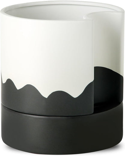 Nihow Self Watering Plant Pot: 8 Inch Ceramic Planter with Drainage Hole & Water Storage Plus for