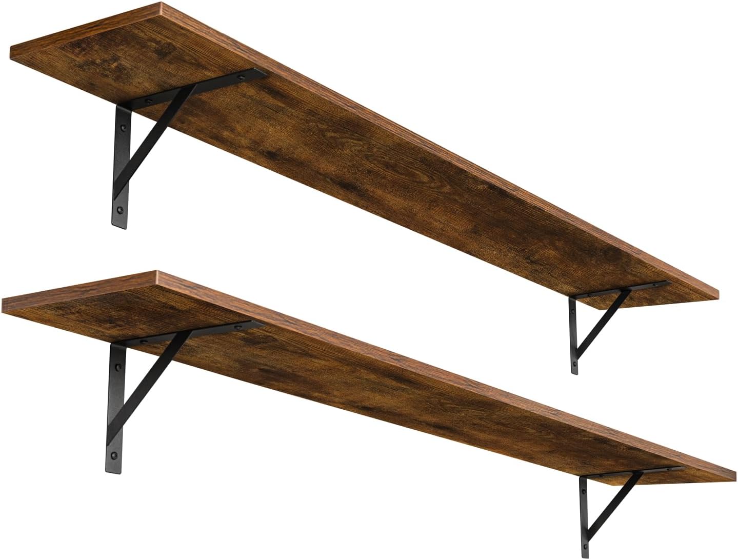 DINZI LVJ Long Wall Shelves, 55.1Inch Wall Mounted Shelves Set of 2, Extra Large Floating Storage