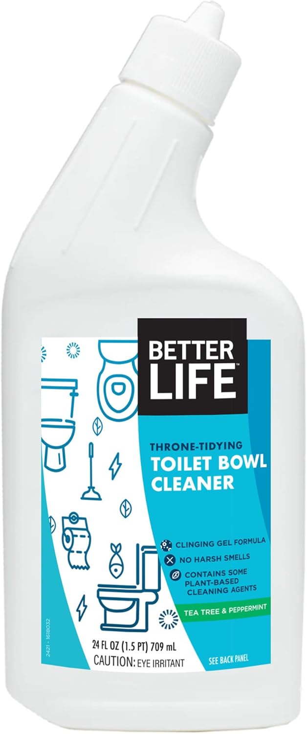Better Life Toilet Bowl Cleaner - Tea Tree & Peppermint Scent Cleaning Gel - Liquid Bathroom