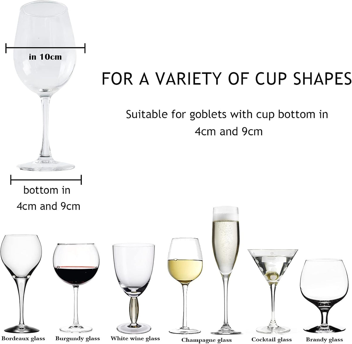 11.8 Inch Wine Glass Rack,Set of 4 Stemware Wine Glass Hanging Rack, Metal Wine Glass Holder Under
