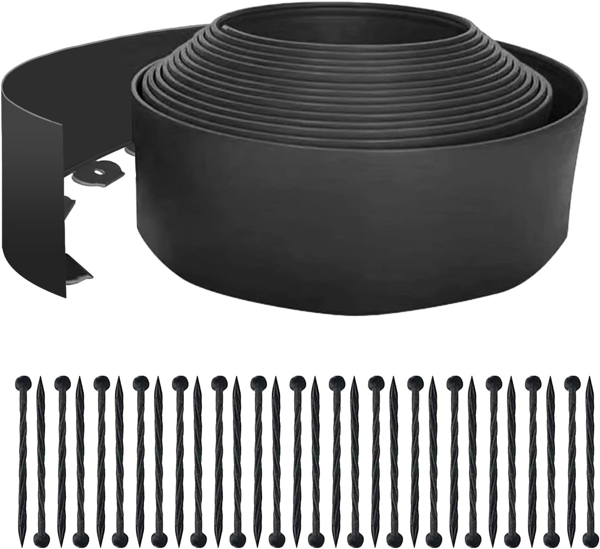 No Dig Garden Edging 33 FT Landscape Edging Extra Tall 4IN High, Landscape Edging with 30 Spikes