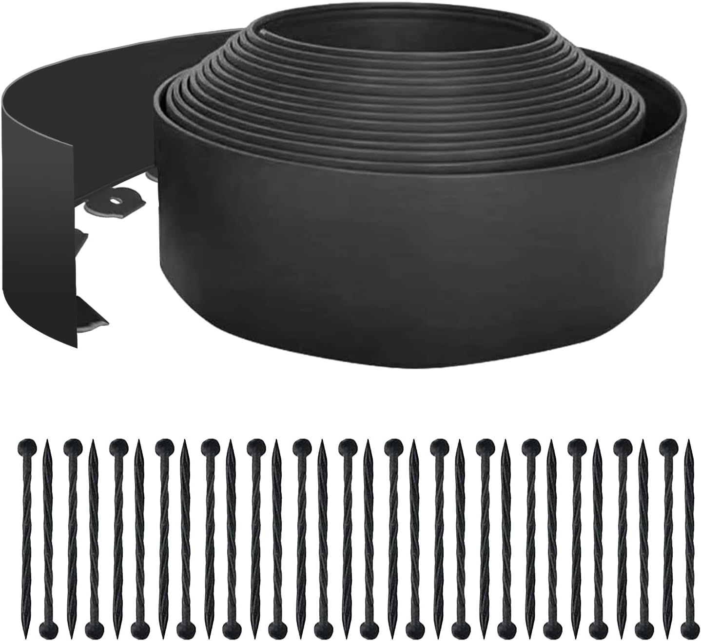 No Dig Garden Edging 33 FT Landscape Edging Extra Tall 4IN High, Landscape Edging with 30 Spikes