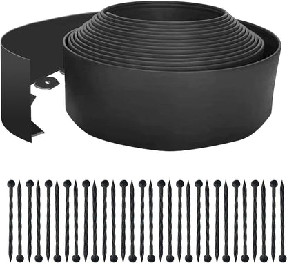 No Dig Garden Edging 33 FT Landscape Edging Extra Tall 4IN High, Landscape Edging with 30 Spikes
