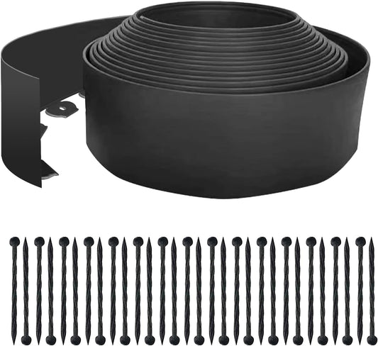No Dig Garden Edging 33 FT Landscape Edging Extra Tall 4IN High, Landscape Edging with 30 Spikes