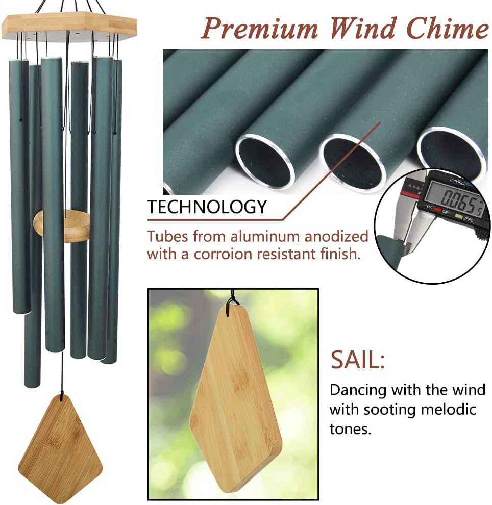 Wind Chimes Outdoor Deep Tone, 36 Inches Large WindChimes Outdoor Sympathy Windchime for