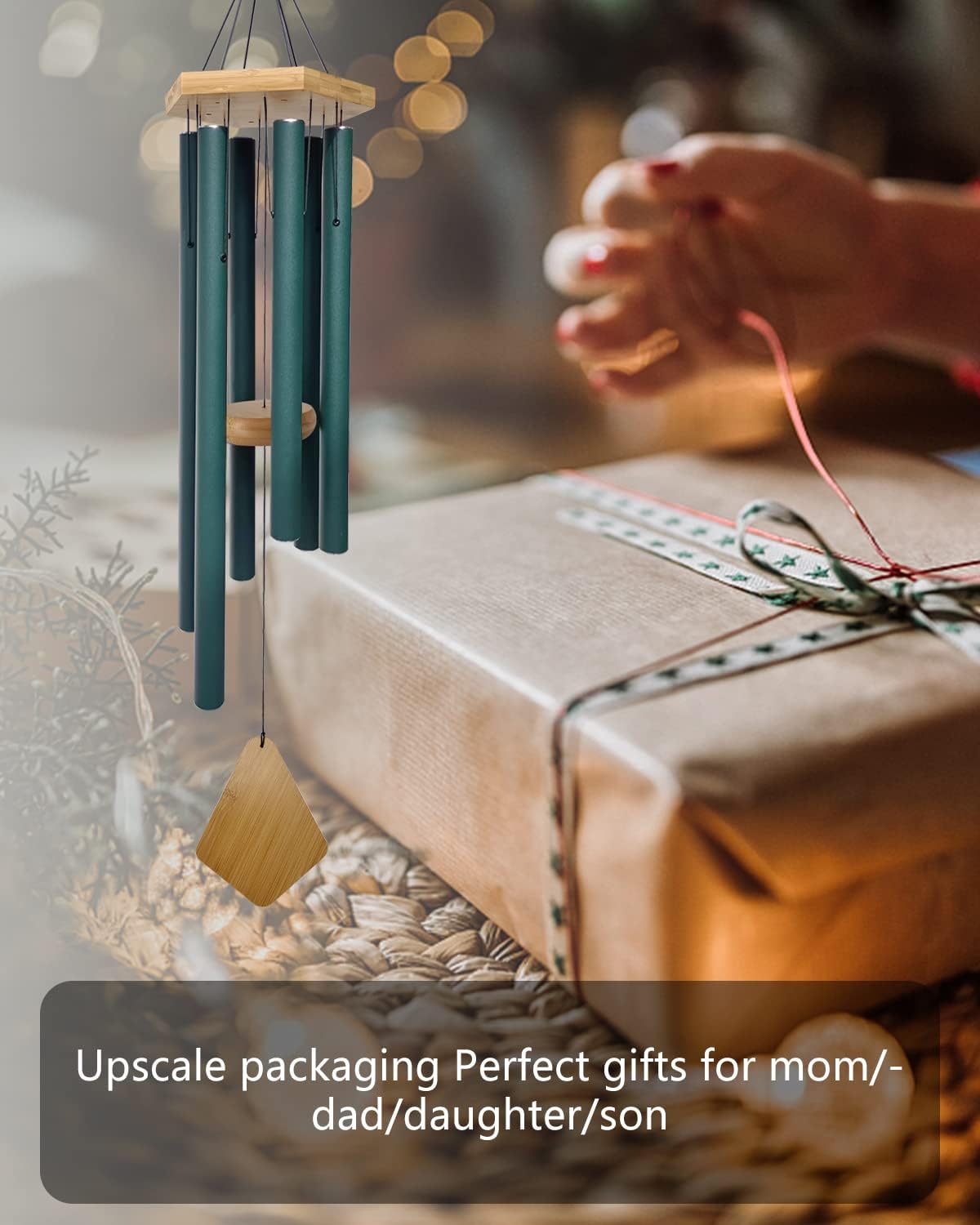 Wind Chimes Outdoor Deep Tone, Wind Chimes for Outside, Memorial Wind Chimes with Hook as Gifts for