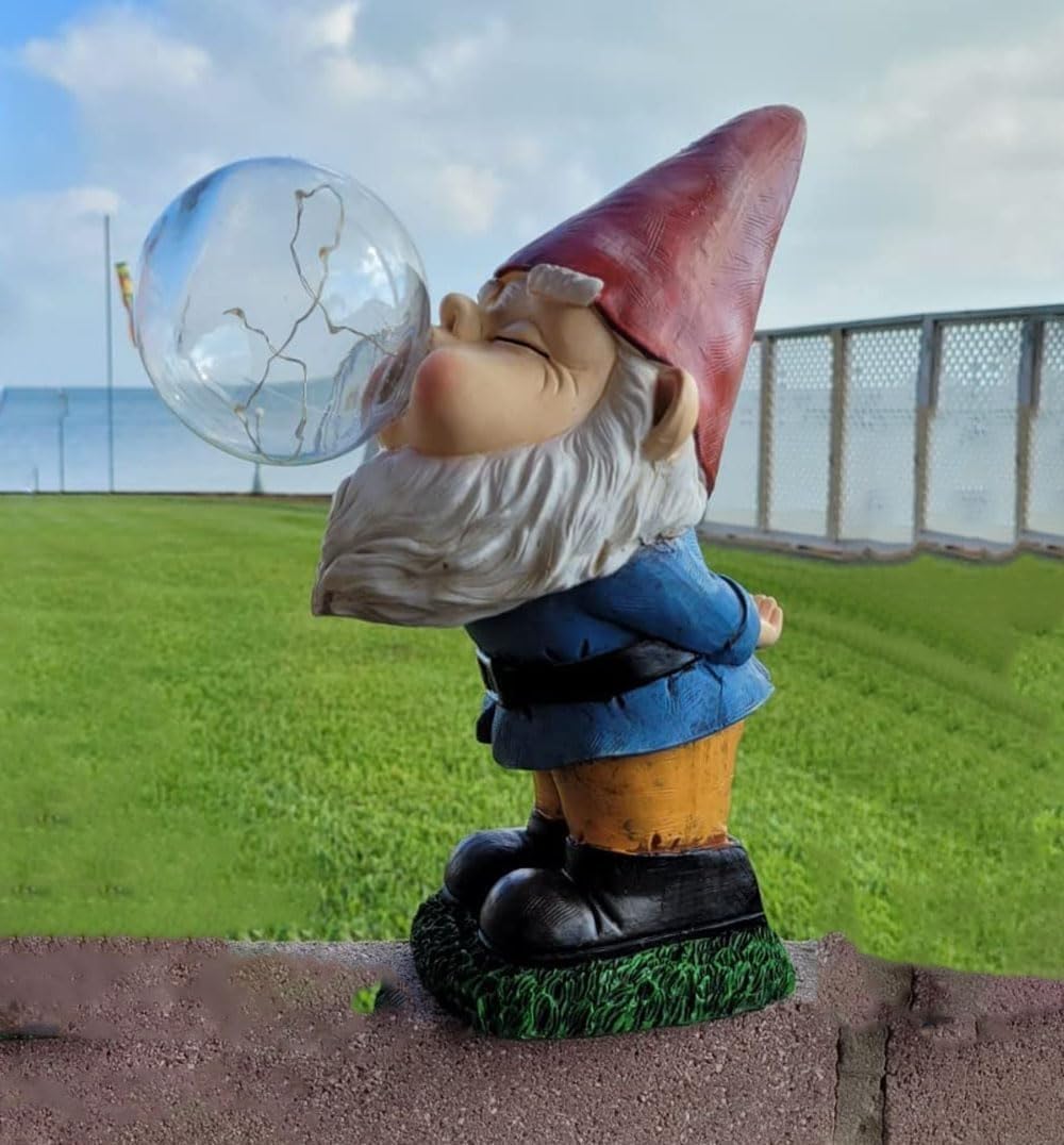 Garden Gnomes Outdoor with LED Solar Light - 11’’Spring Gnomes Decorations for Home/Yard/Patio with
