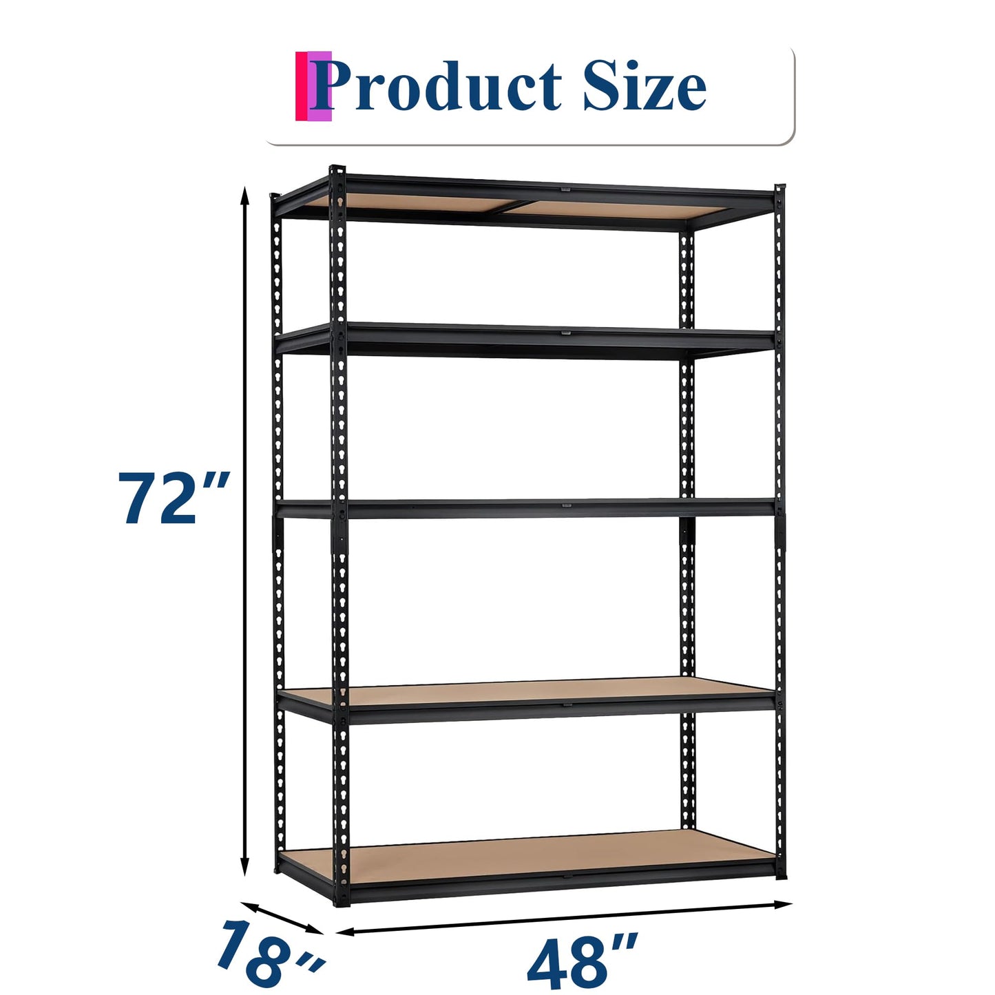 EliteEdge Heavy Duty Garage Storage Shelves 5-Tier Metal Adjustable Shelving Unit Storage Shelving