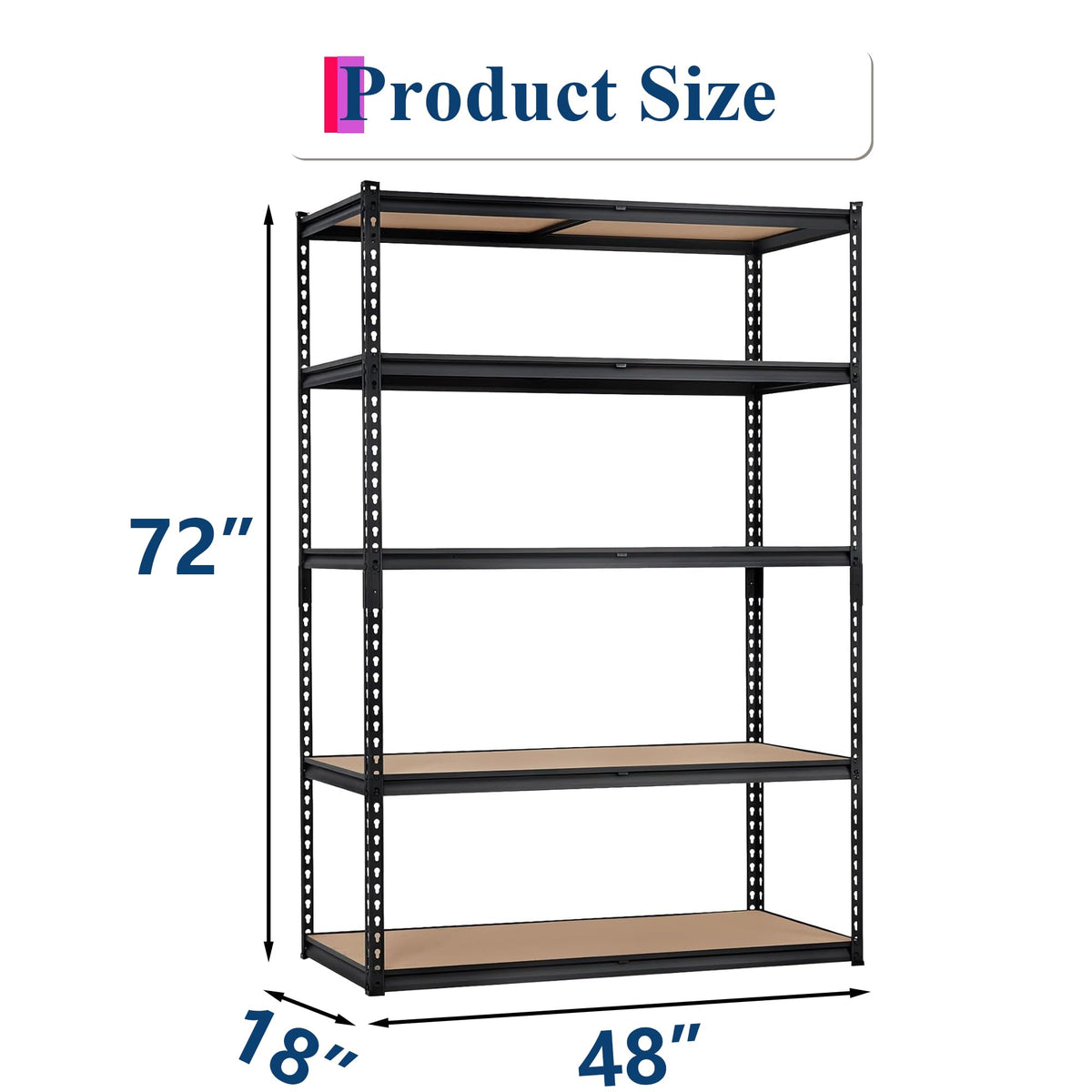 EliteEdge Heavy Duty Garage Storage Shelves 5-Tier Metal Adjustable Shelving Unit Storage Shelving