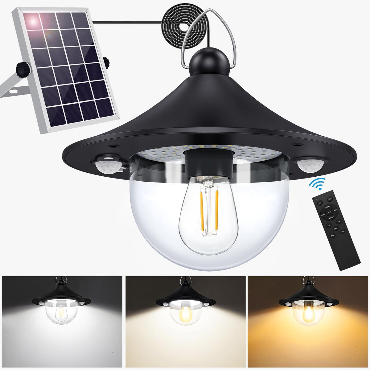Solar Shed Light Outdoor Indoor 3000LM Solar Lights Daytime Available with Remote Control, Double
