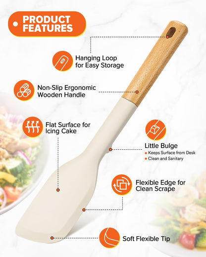Cooking Spoon and Scraper for Nonstick Cookwares, Great for Cooking and Serving Durable BPA-Free