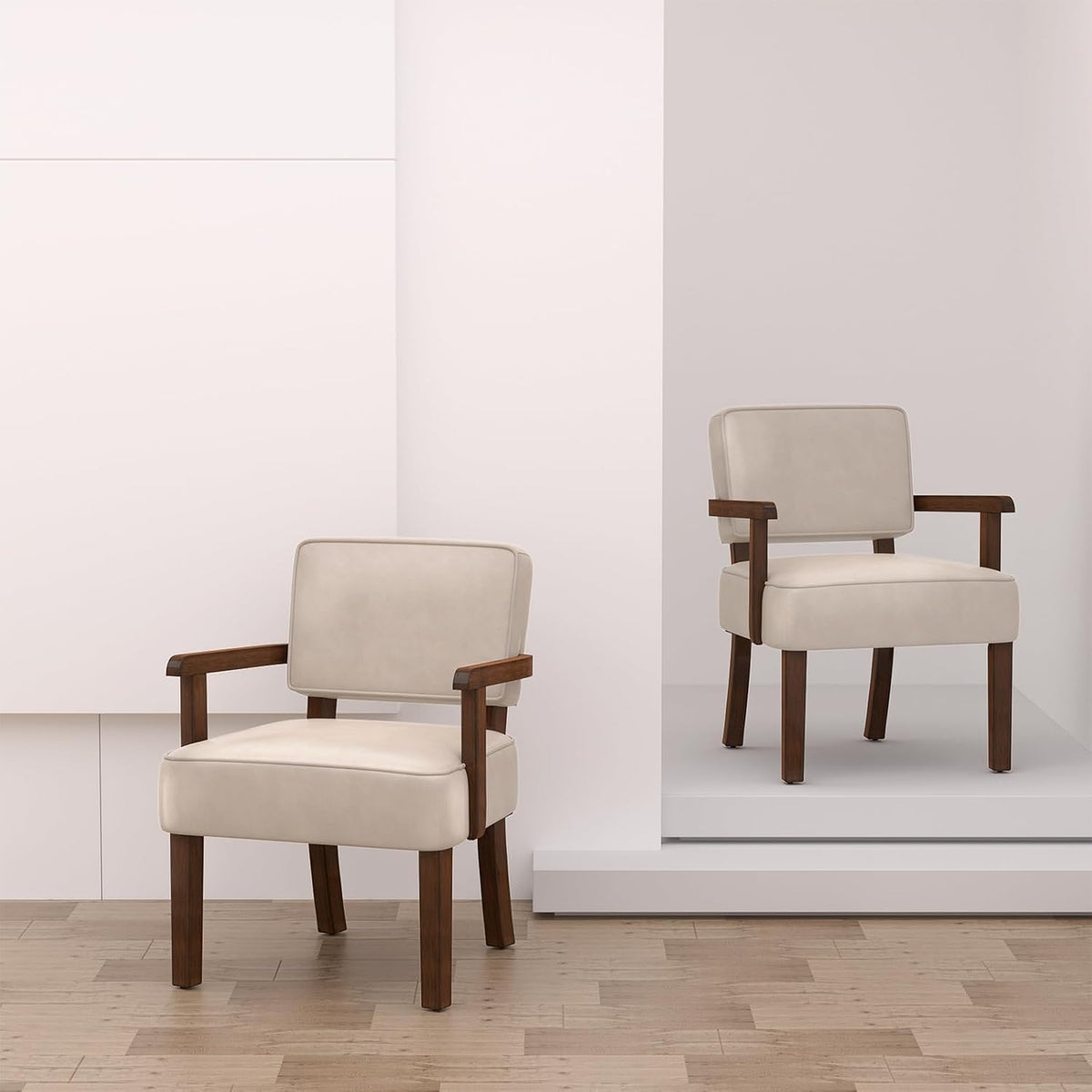 Accent Chair, PU Leather Chair for Living Room Oversized Armchair with Soft Seat and Armrests for