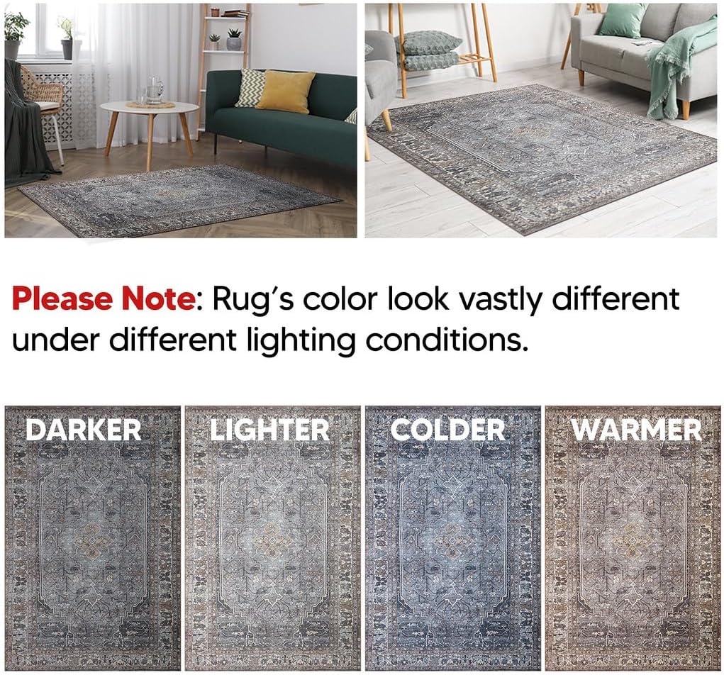 Keen Home Design 2x12 Rug - Machine Washable Runner Rug with Non-Slip Backing, Ideal for Hallway