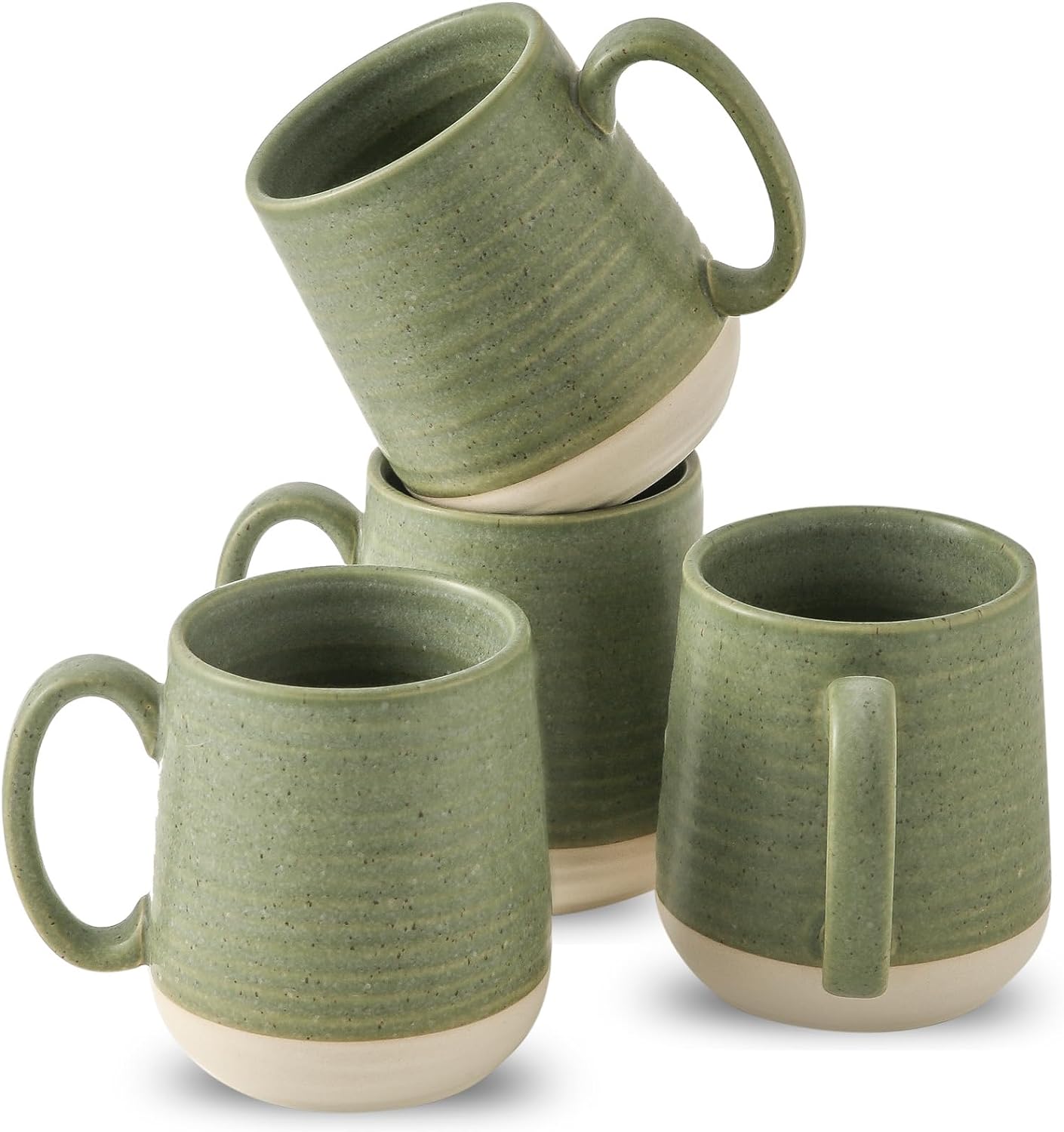 Large Ceramic Coffee Mugs Set - 15 OZ Porcelain Coffee Latte Cups Set of 4 with Handle Perfect for