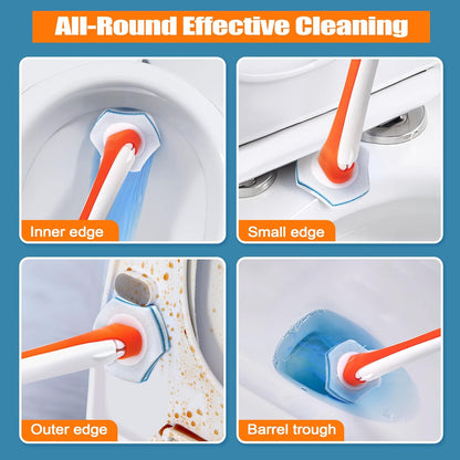 JEHONN Disposable Toilet Bowl Cleaner Wand with 40 Cleaner Refills, Wall Mounted Long Handle