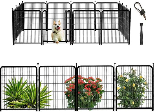 Dog Playpen 36 Inch 14 Panels, Dog Play Pen Indoors, Garden Fence for Yard, Total 31 Ft(l) Black