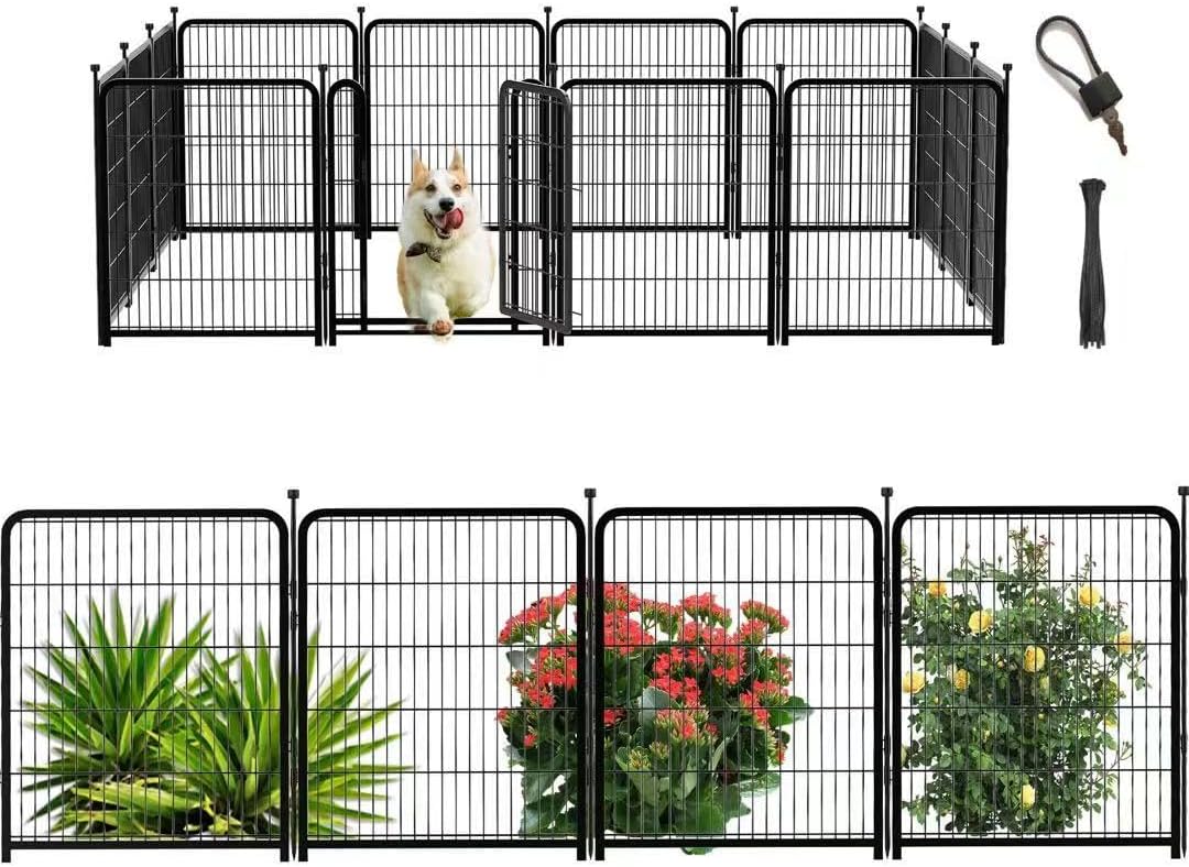 Outdoor Dog Playpen 40inch 14 Panels, Puppy Playpen Indoors, Metal Dog Pen Heavy Duty Pet Puppy
