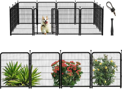 Outdoor Dog Playpen 40inch 14 Panels, Puppy Playpen Indoors, Metal Dog Pen Heavy Duty Pet Puppy