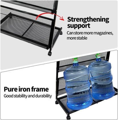 floor magazine rack brochure display stand for offices and public reception area，literature rack