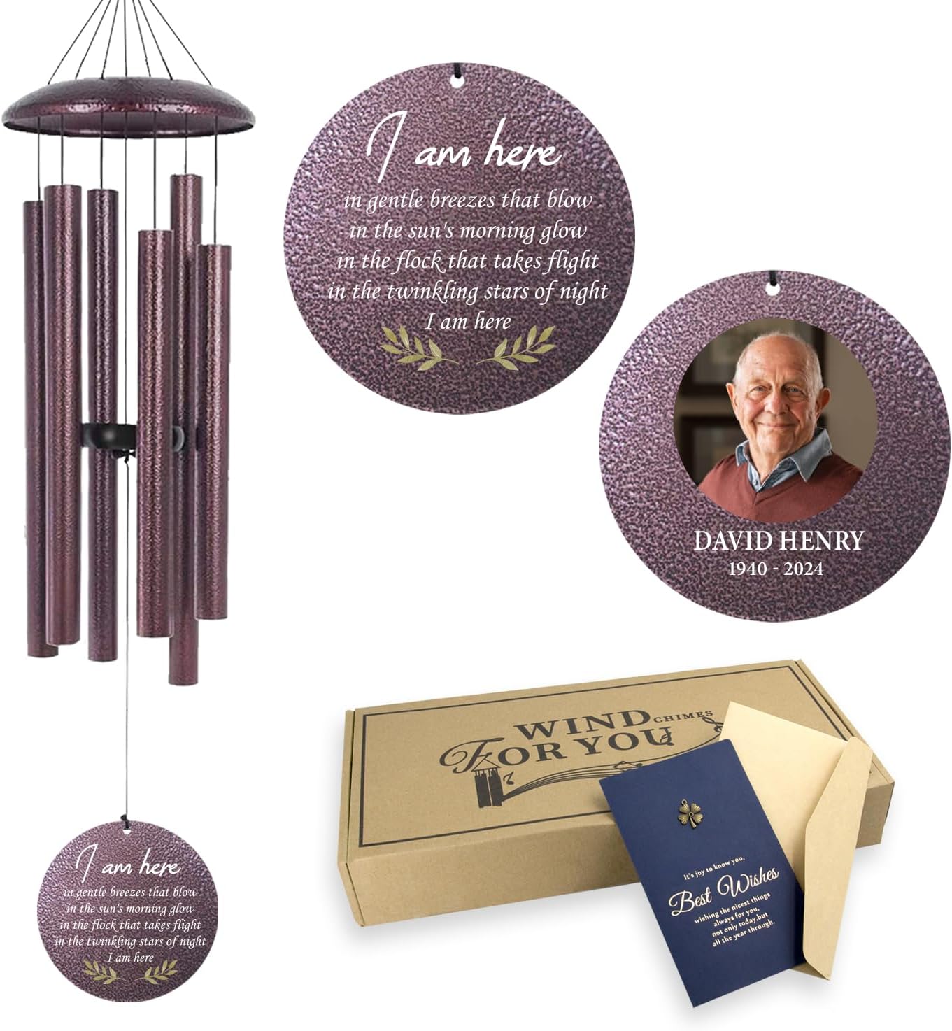 ASTARIN Happy Retirement Gifts Wind Chimes, Personalized 30" Wind Chime for Teacher Coworkers Boss