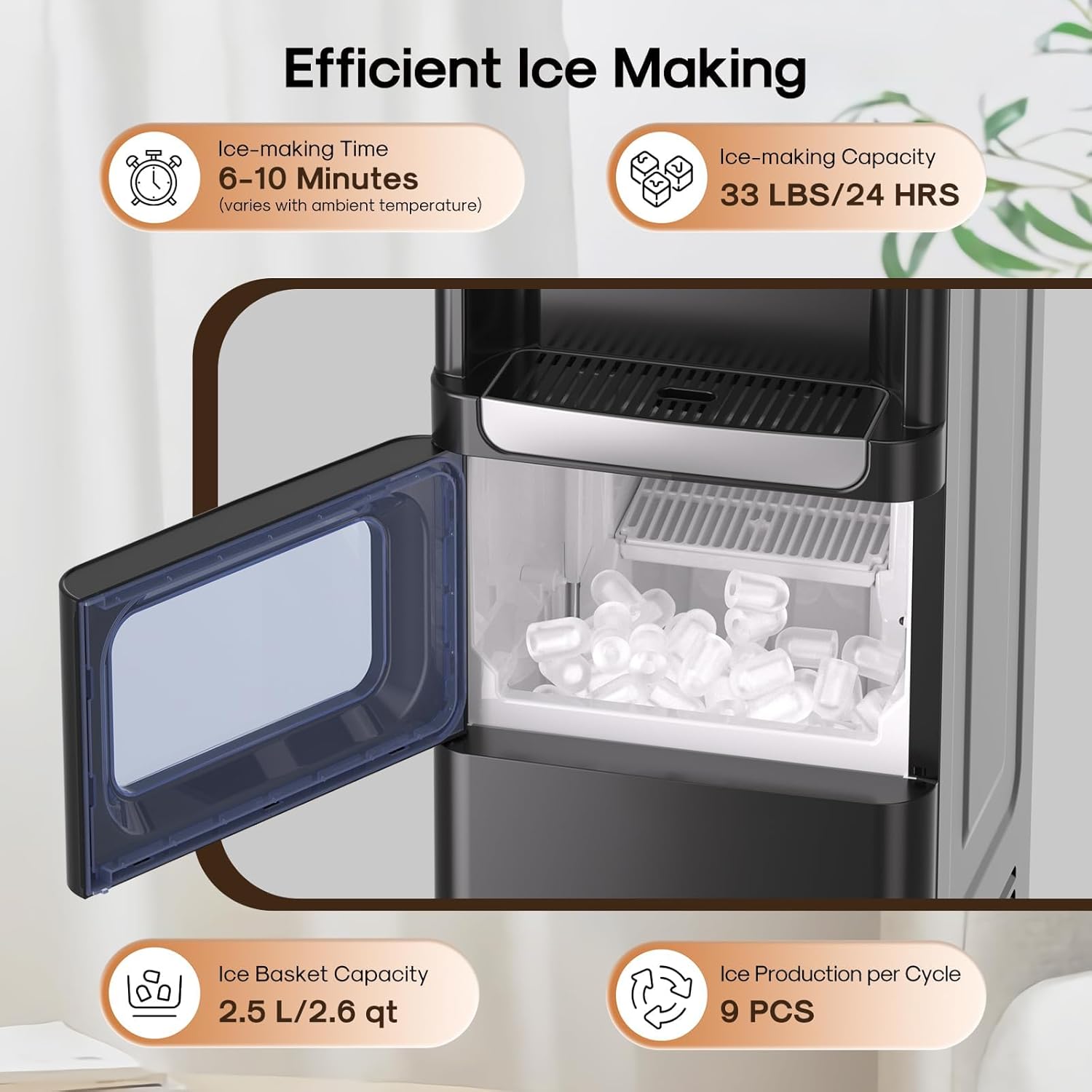 ICEPURE 3-in-1 Water Dispenser with Ice Maker, Water Cooler Dispenser for 5 Gallon Bottle Built-in