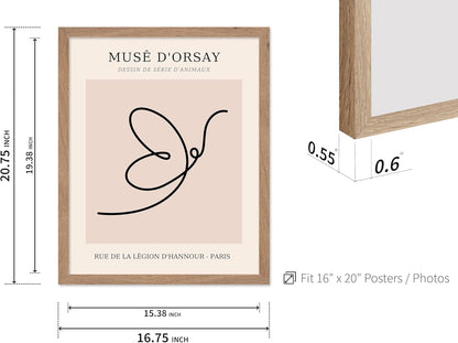Poster Master Vintage Poster - Retro One Line Butterfly Drawing Print - Butterfly Line Art