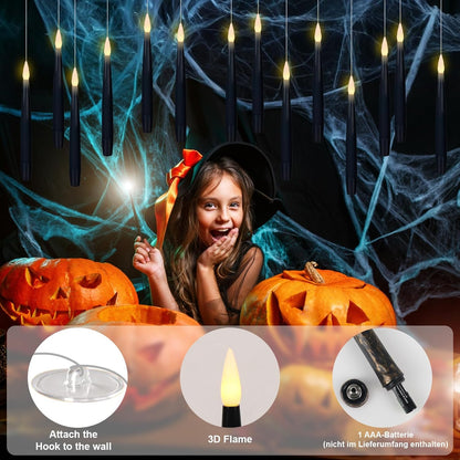 GenSwin 22pcs Flameless Floating Candle with Magic Wand Remote Timer, Battery Operated Hanging