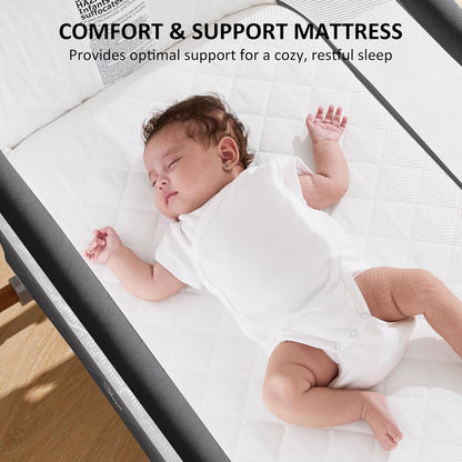 3 in 1 Baby Bassinet, Rocking Bassinet, Bedside Bassinet, 6-Height Adjustable, Bassinet Bedside