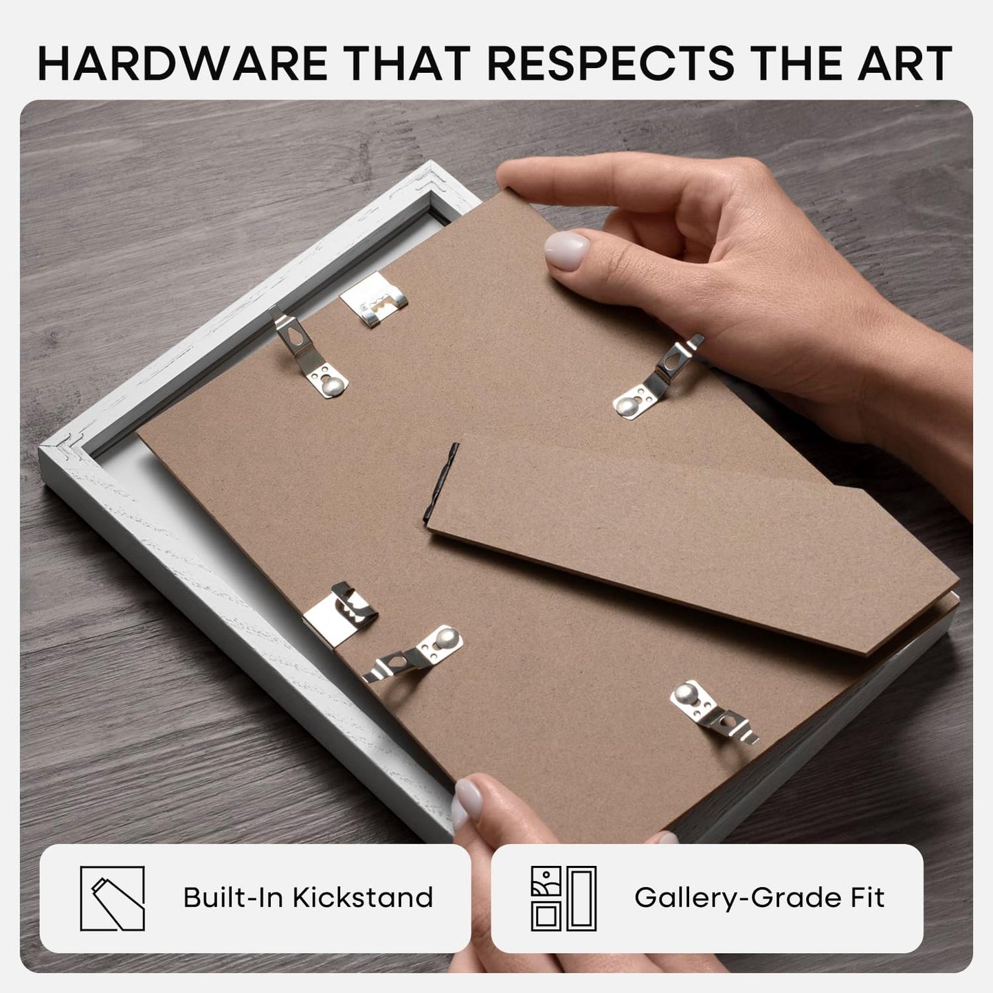 Homeforia 6x8 Picture Frame White, High End Oak 8x6 Wooden Frames with Mat 7x5 Print, 6 x 8 White