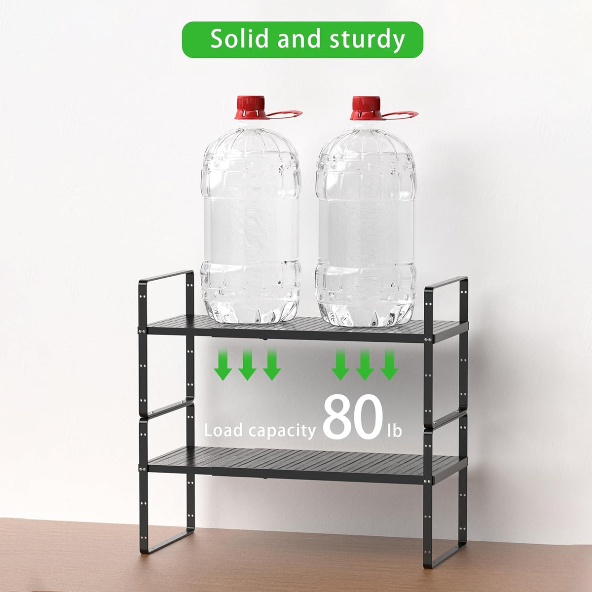 Expandable Cabinet Storage Shelf Stackable Organizer Rack for Kitchen Bathroom Pantry Spice