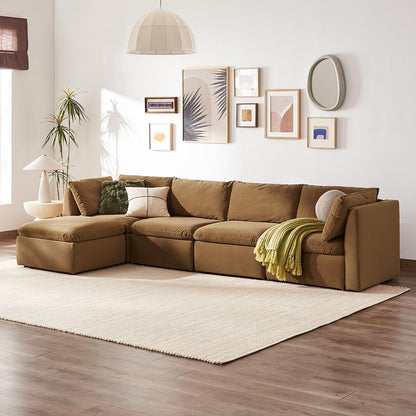mopio Oversized Modular Sectional Sofa with Fully Removable Covers and Storage, Convertible U