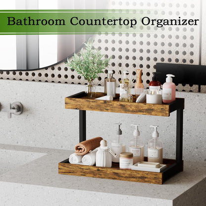 MARTY 2 Tier Spice Rack Organizer for Countertop, 15.8''L Coffee Station/Bathroom Organizer