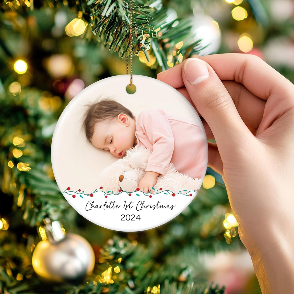 Personalized Photo Christmas Ornaments 2025 - Custom Baby First Christmas Ornament 2025, Customized