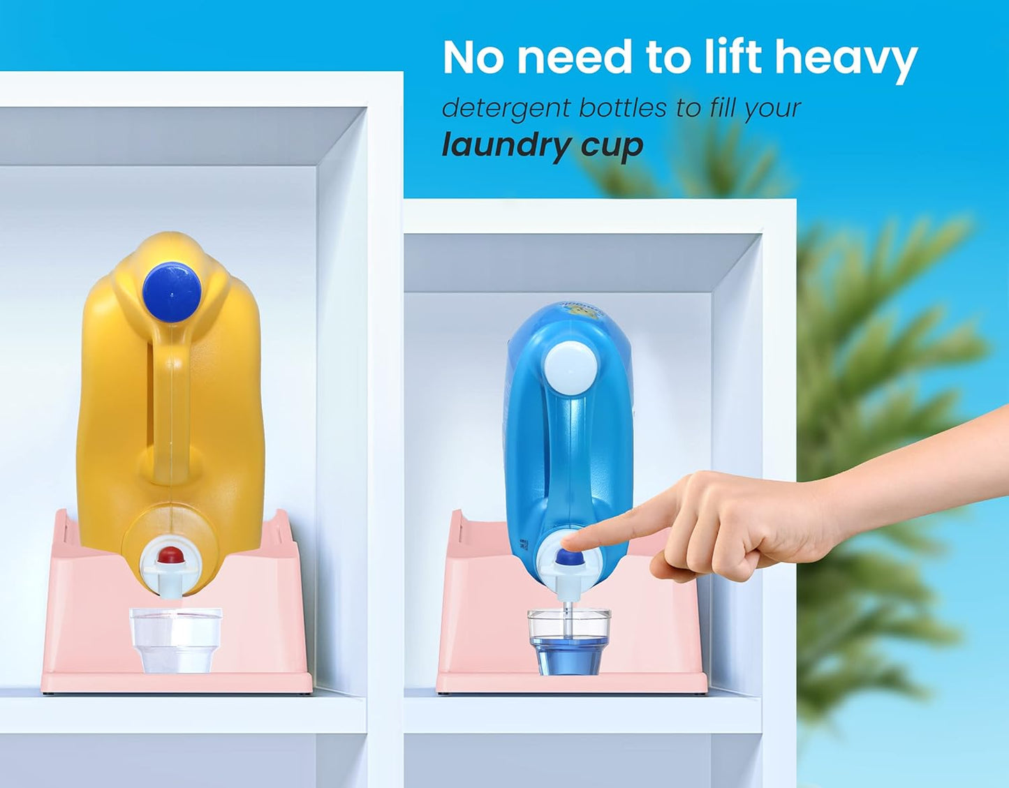 TidyFriend Liquid Laundry Detergent Holder Stand with Drip Tray & Rubber-Grip Feet, Stand for