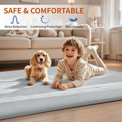 ACOMOPACK Baby Play Mat for Floor,1.3" Thick Memory Foam Area Rug for Living Room,Soft Velvet